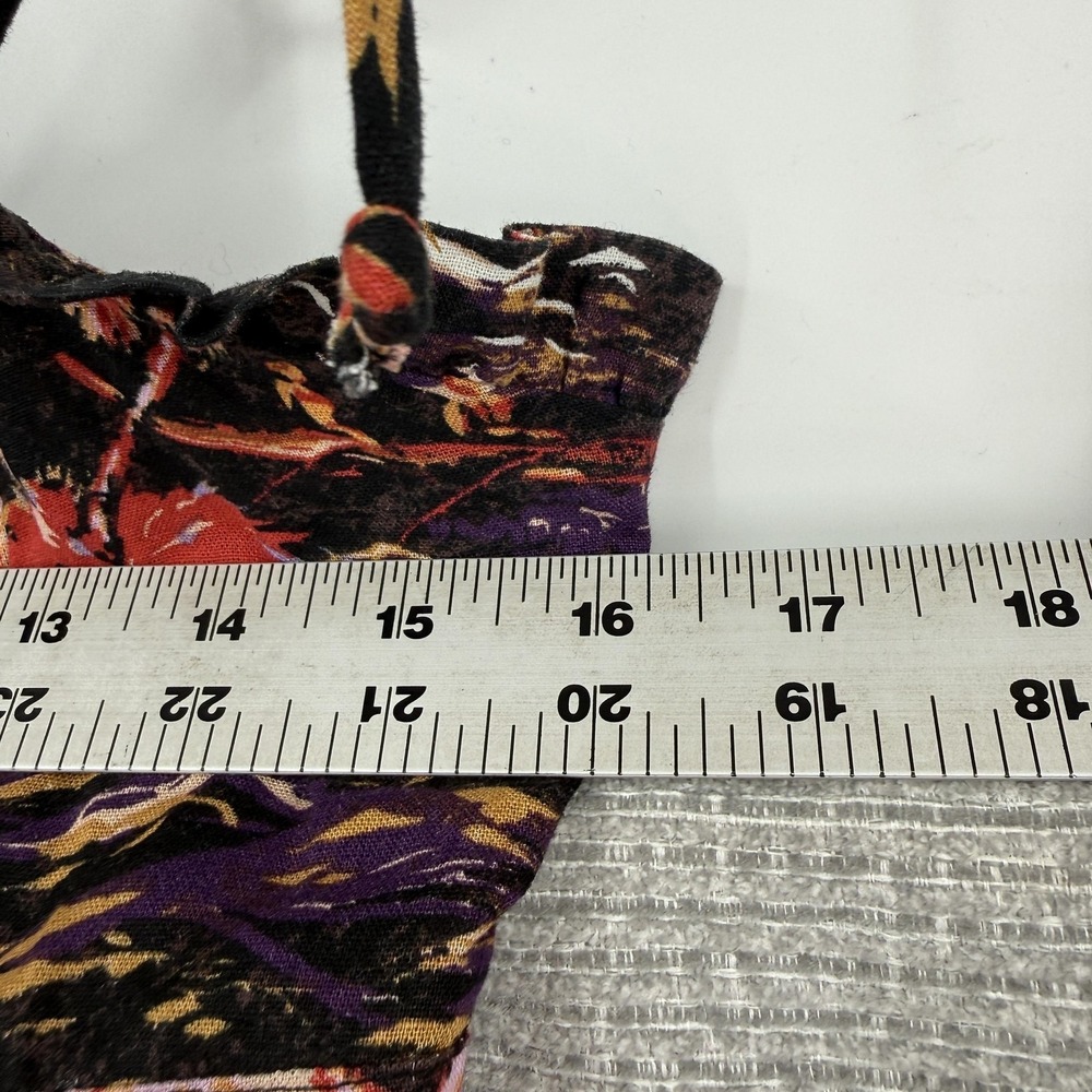 Free People Dress Womens 4 Black Flamingo Tropical Linen Maxi Strappy Open‎ Back - Picture 7 of 15